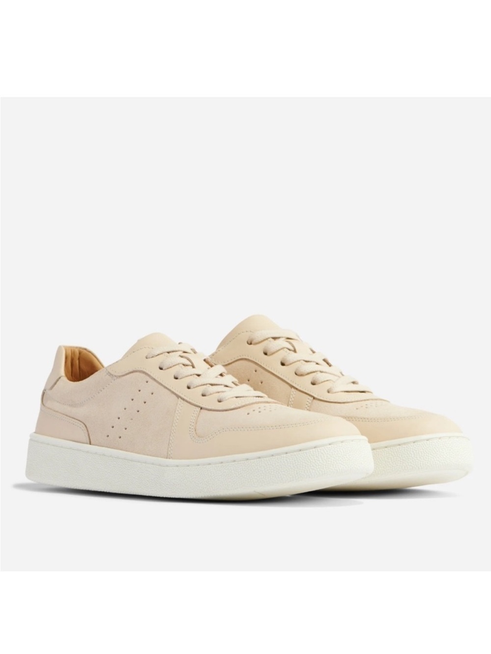 Nisolo Bria Go To Leather Court Sneakers Size 6.5 Bone NEW